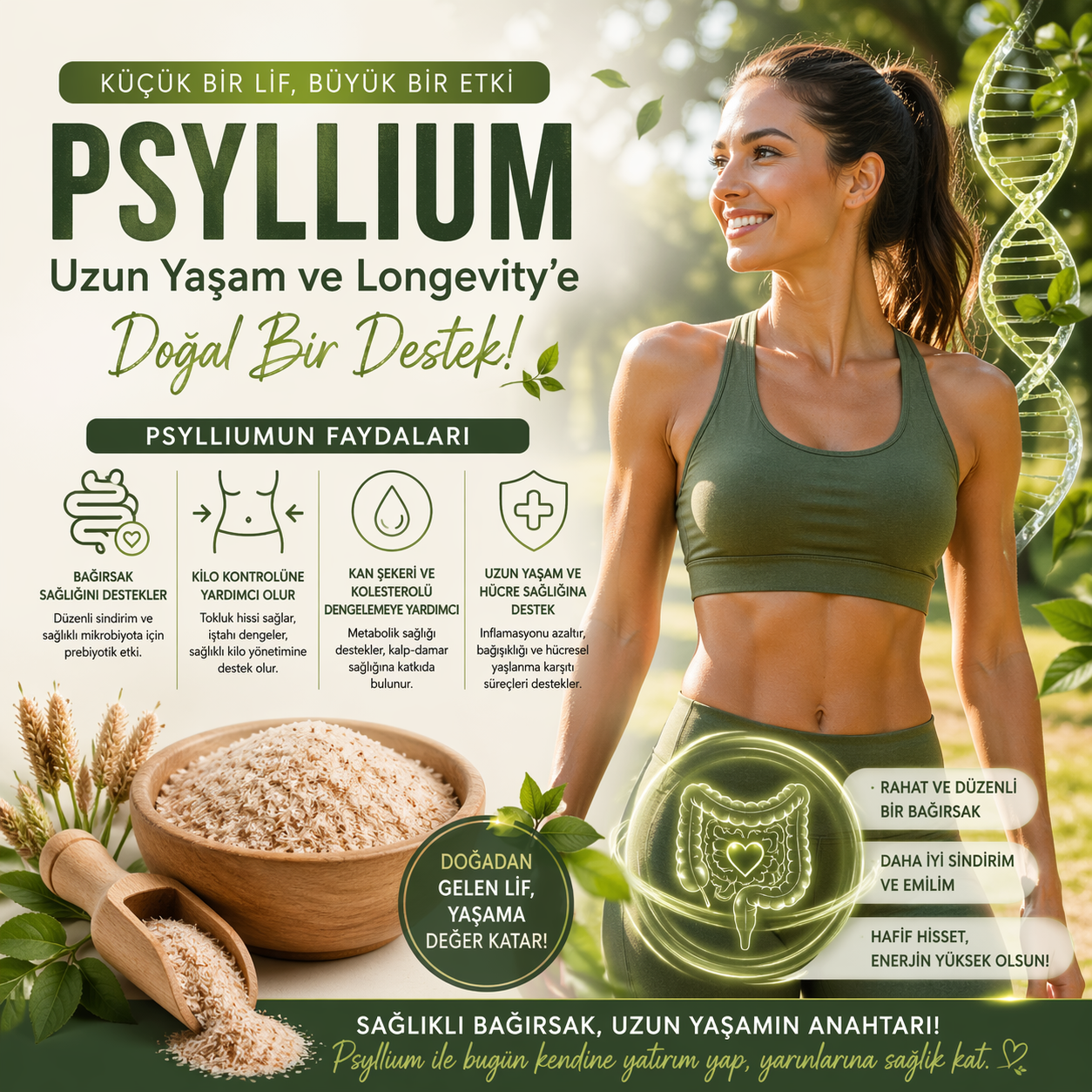 Psyllium Husk Nedir? Lifin Gücü ve Logenvity (Uzun ve Sağlıklı Yaşam) Etkisi