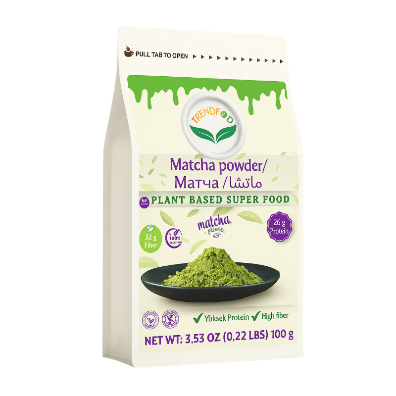 Matcha Tozu 100 g Glutensiz & Katkısız | Yüksek Lif & Protein | Keto & Vegan Uyumlu