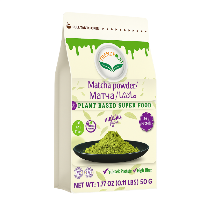 Matcha Tozu 50 g Glutensiz & Katkısız | Yüksek Lif & Protein | Keto & Vegan Uyumlu