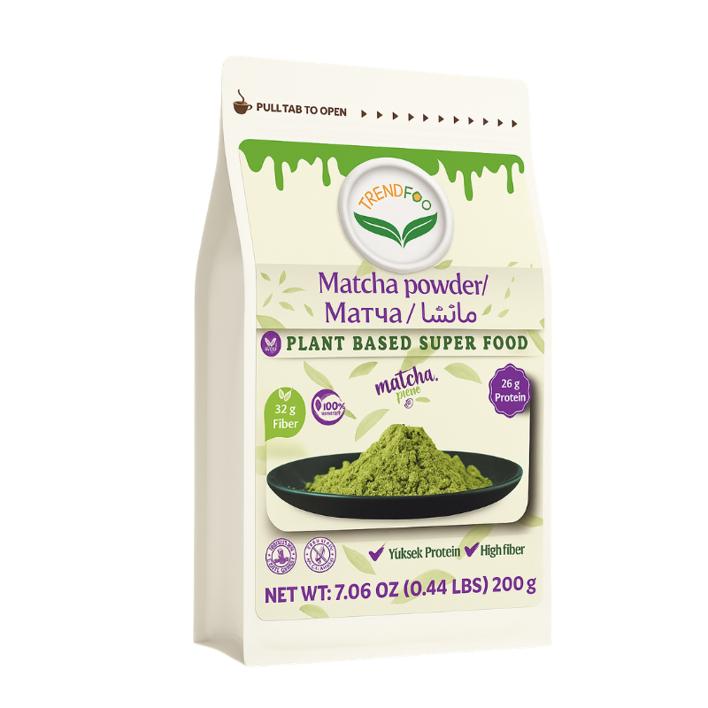 Matcha Tozu 200 g Glutensiz & Katkısız | Yüksek Lif & Protein | Keto & Vegan Uyumlu