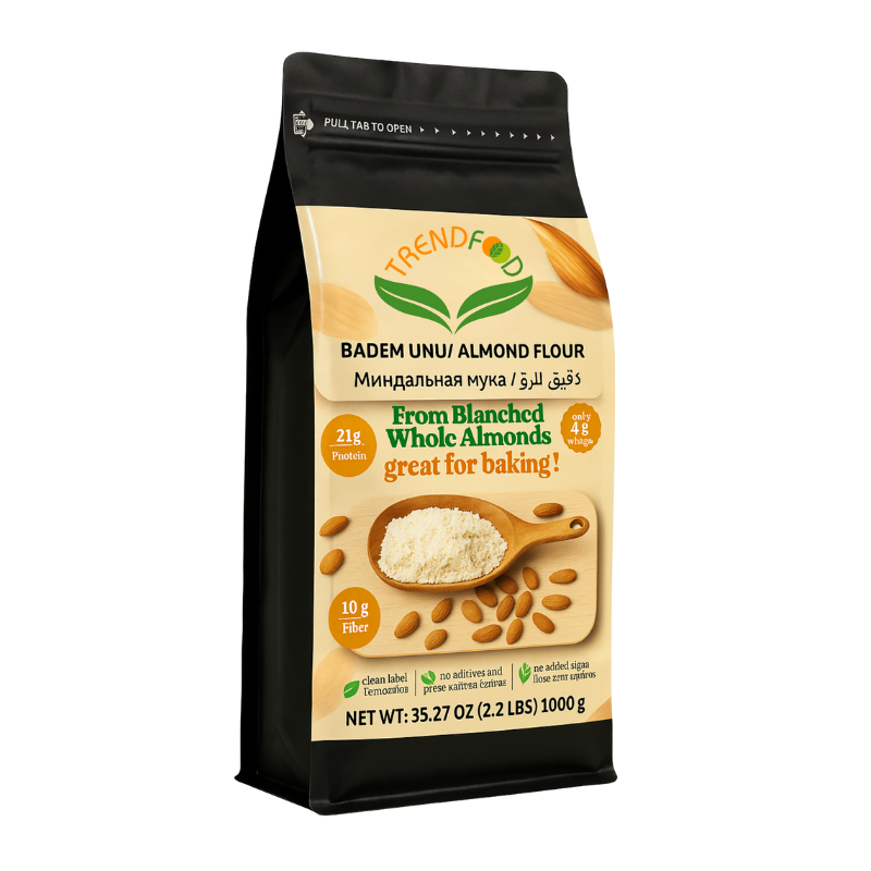 Kabuksuz Çiğ Beyaz Badem Unu 1 kg+ 1 Kg Yeşil Mercimek Unu