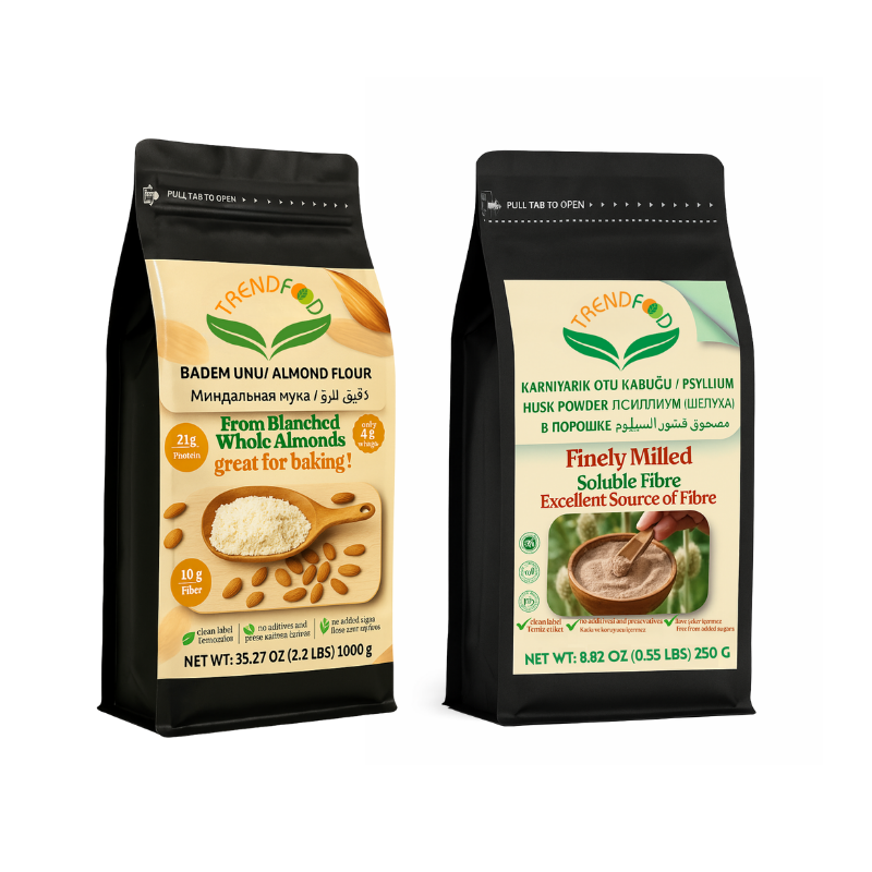 Avantajlı Paket Beyaz Badem Unu  |  1 kg + 250 g Psyllium Husk Powder (Karnıyarık otu kabuğu tozu)