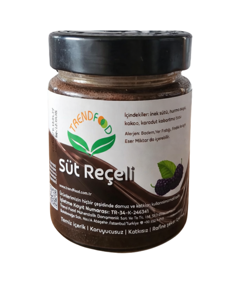 Şekersiz Süt Reçeli 300 g Kakao-Karadut